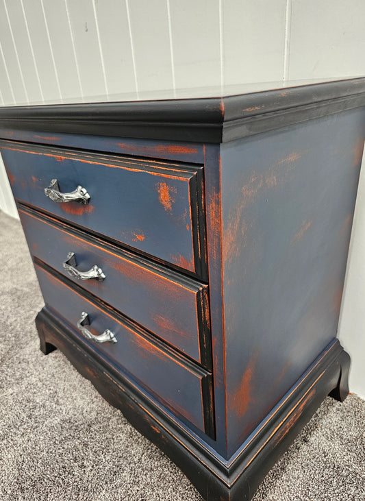 Beaten Black and Blue Bedside
