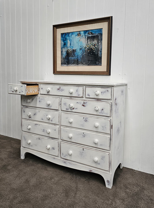 White Distressed Large Tallboy